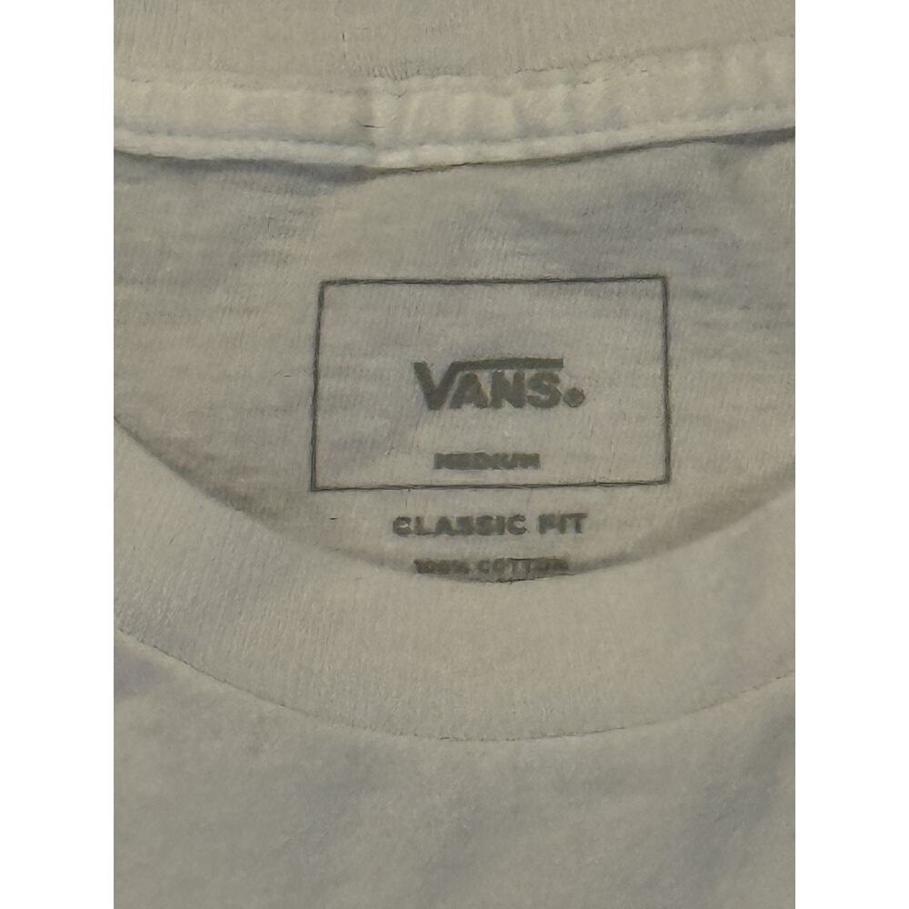 Vans Shirt Mens Medium White Blue Off The Wall Classic Fit Skate Graphic Tee - Picture 4 of 6